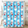 Tu Cute Snowman Shower Curtain Winter Holiday Decor Bathroom Set Waterproof Festive Xmas Pattern Fabric Backdrop