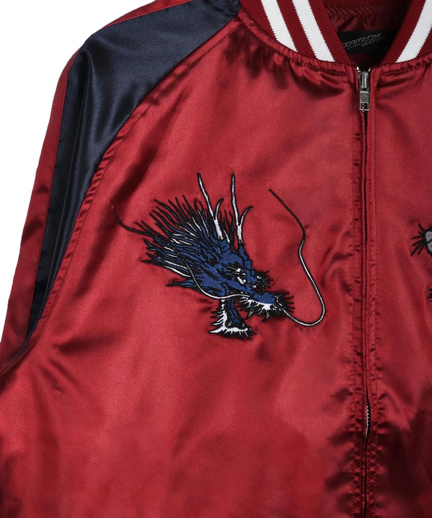 WESTSEA Japanese Embroidered Sukajan Jacket for Men and Featuring Wind Thunder Cherry and Also Featuring Yokai Gashadokuro Nekomata and Yamata No