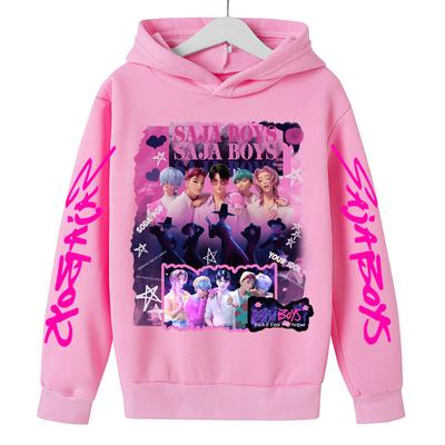 KPop Demon Hunter Cartoon Girls Boy Hooded Sweatshirt Warm Children's Korean Wave Fashion Casual Tops Casual Girls Clothing