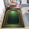 Alfombra Qibla Musulmana Islámica para Sala de Estar, Dormitorio, Salón, Mesita de Noche, Felpudo, Decoración del Hogar, Alfombra Absorbente de Agua Antideslizante