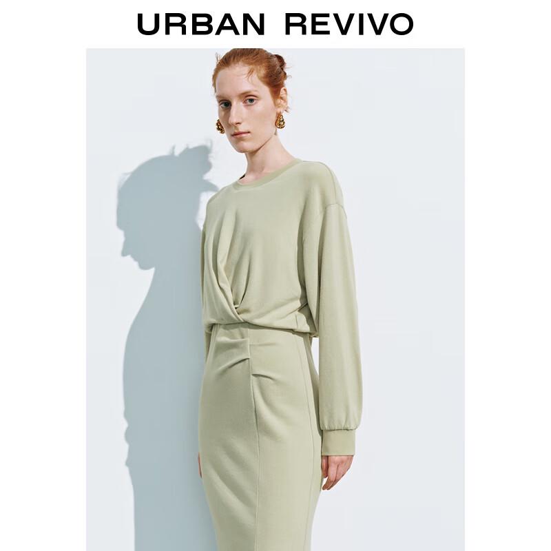 UR Women's Winter Casual Pleated Back Slit Knit Dress