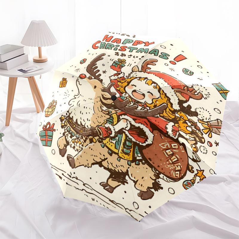 

1pc Happy Christmas Adventure Automatic Open/CloseUmbrella, Portable Compact Umbrella for Men & Women I047