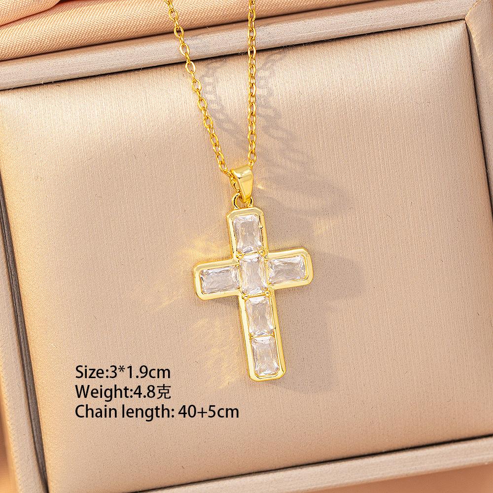 [Titanium Steel] Necklace Women's Copper Micro-inlaid Electroplating Advanced Sense Delicate Clavicle Chain Jewelry