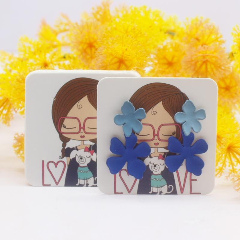100pcs New Color Printed Earring Card 5x5cm Handmade Jewelry Packaging Card