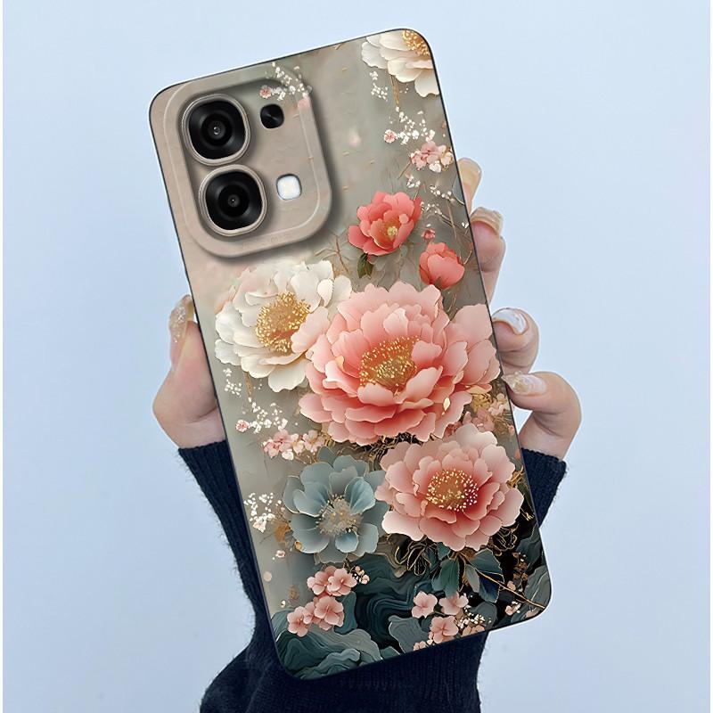 For Oppo A6 Pro 5G 4G Case Fashion Simplicity Oil Painting Floral Silicone Soft Phone Casing New Design Shockproof Back Cover