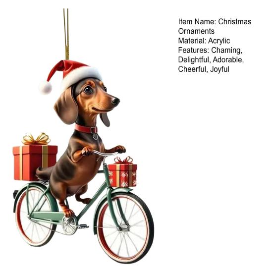 10 Pcs Dachshund Puppy Acrylic Pendants 2D Flat Car Rearview Mirror Charm for Backpack Christmas Tree Decor Gift for Dog Lovers