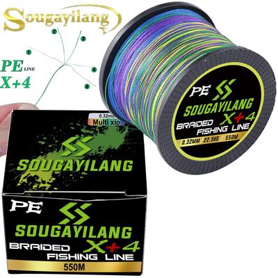 Fishing Line X+4-Strands PE Braided Fishing Lines 550M Super Strong Line for Freshwater Saltwater Multifilament Fishing Lines