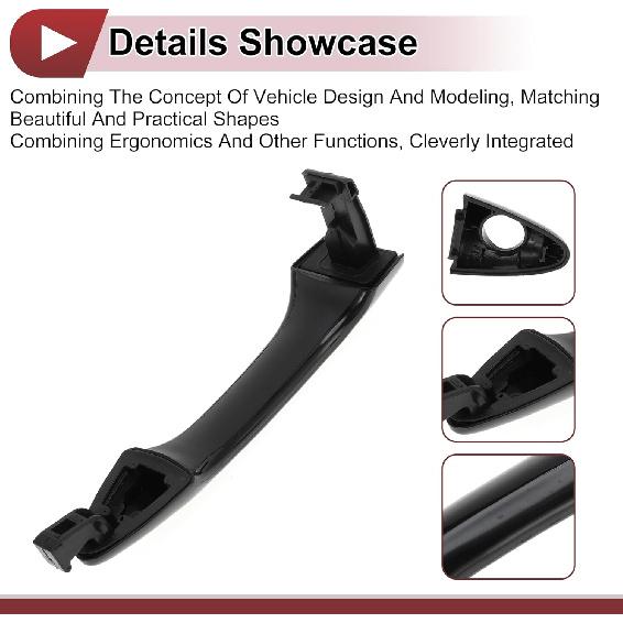 1 Pc Car Exterior Door Handles Grip for Hyundai Tucson 2010-2015 Front Left No.826512S000 Black ABS