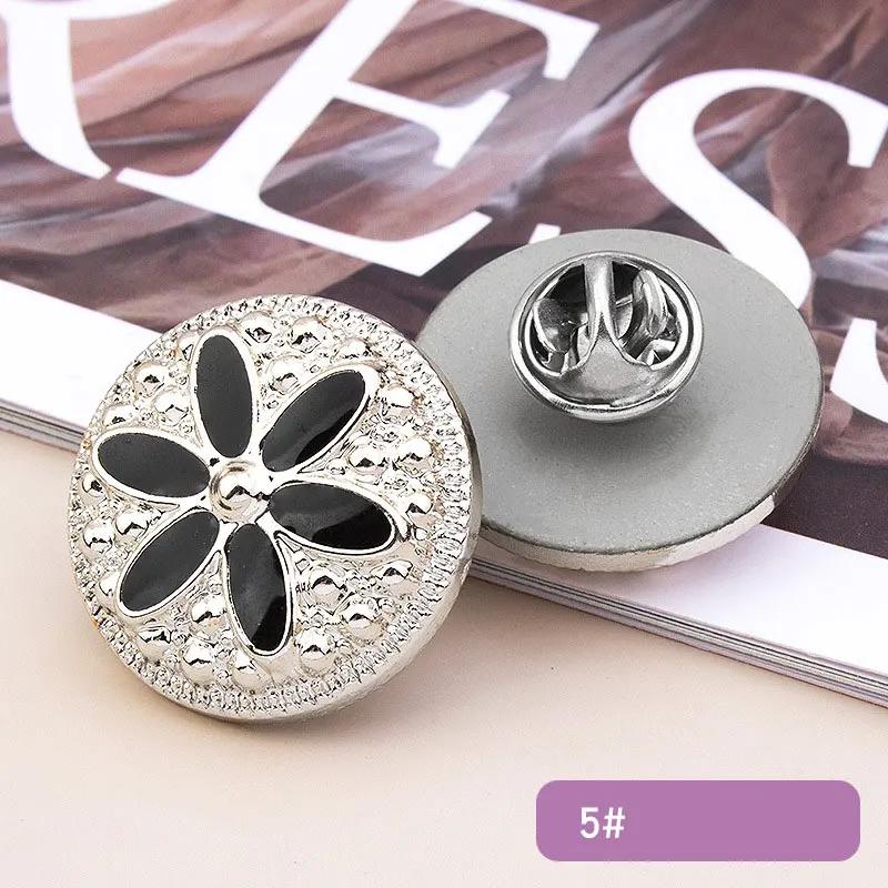 

5 шт. не пришивные пуговицы-булавки для прикрытия пуговиц женские рубашки броши-пуговицы съемные пуговицы-булавки для одежды рубашка свитер Декор 25mm 5pcs