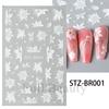 Nail Art Stickers Shell Light Butterfly Aurora Romantic Ink Black And White Rose Thin Tough Nail Stickers