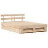 Bed Frame with Headboard Brown 150 X 200 Cm Solid Pine Wood