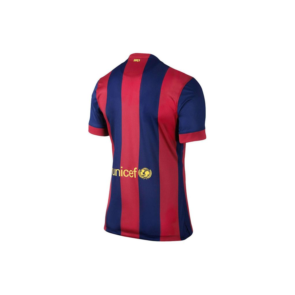 Nike Letter Logo Printed Round Neck Short Sleeve Football Shirt Fan Edition Barcelona 1415 Season Men Tops Red Blue 610594-422