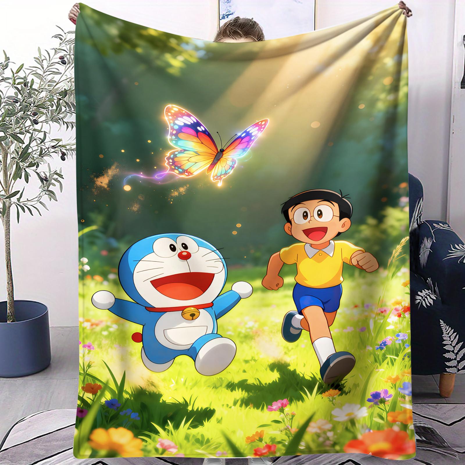 

NobitaShizuka Under Cherry Blossom Tree Blanket For Office Travel Comfort Leisure Camp Multifunctional Universal Blanket Gife 70x100cm