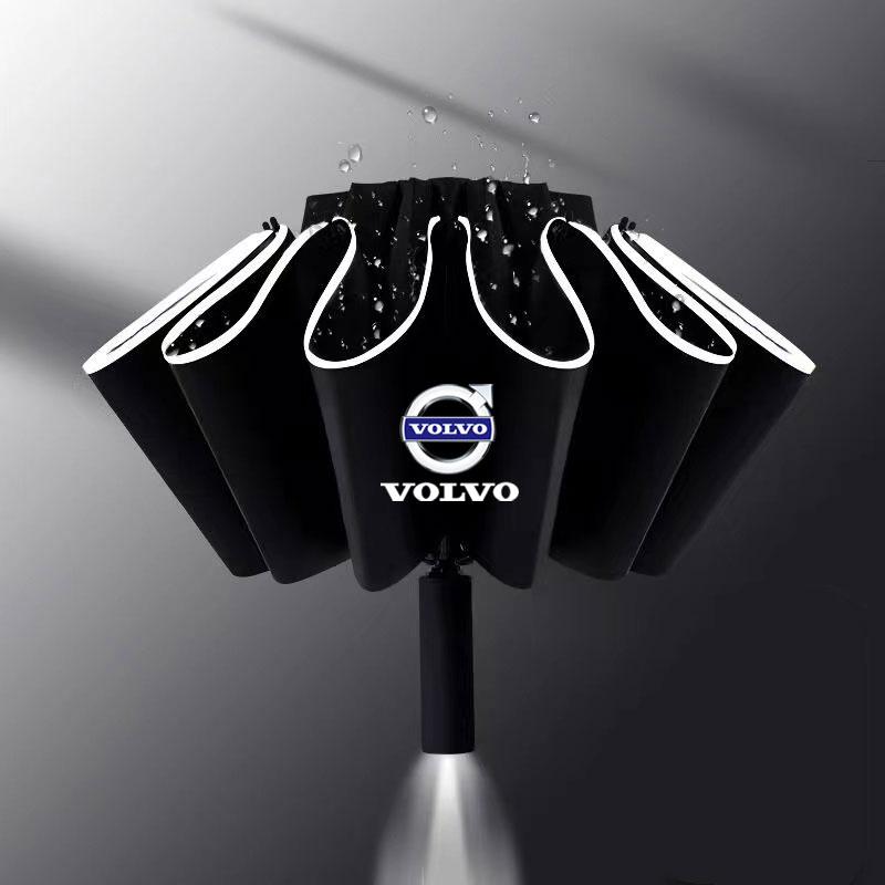 

Car Fully Automatic Umbrella LED Flashlight Reflective UV Umbrellas Sticker For Volvo S60 S90 XC40 XC60 V90 S40 S80L Accessories