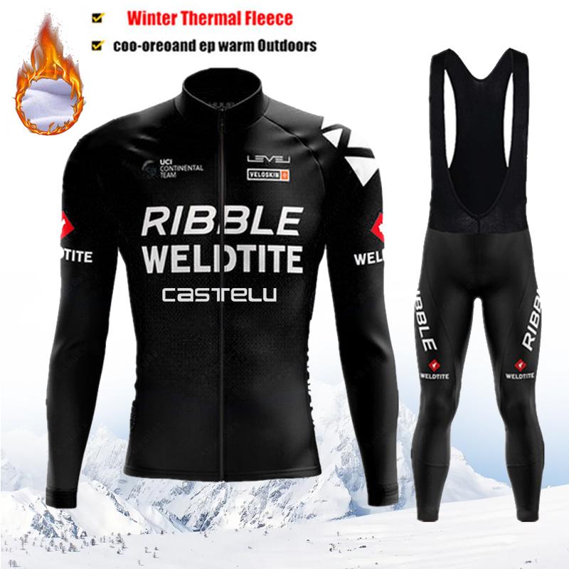 Maglia da Ciclismo Termica in Pile Invernale Uomo Mtb Clothing Man 2026 Giacca Uniforme Vestiti per Bicicletta Completo Tricot Bib Maillot Set