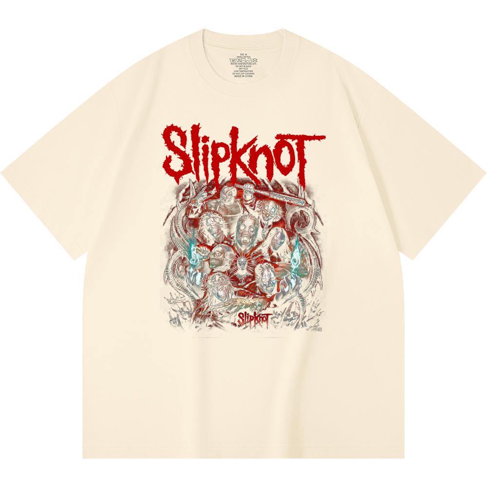 230 Gsm 100% Katoen Heavy Metal T-shirt Rockband Populaire Muziek Print Unisex Zwaar Katoen T-shirt