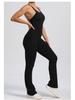 Adjustable Strap Flare Bodysuit Yoga Wear - European & American Sports Fitness Jumpsuit