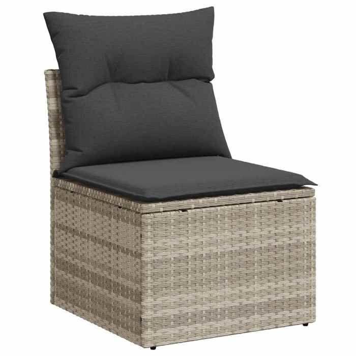 VidaXL Salon de jardin 11 pcs avec coussins gris clair résine tressée 3326233