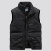 Men's Large Size Thickened Fleece Vest Casual Stand Collar Multi-Pocket Casual Sleeveless Jacket Camouflage Vest