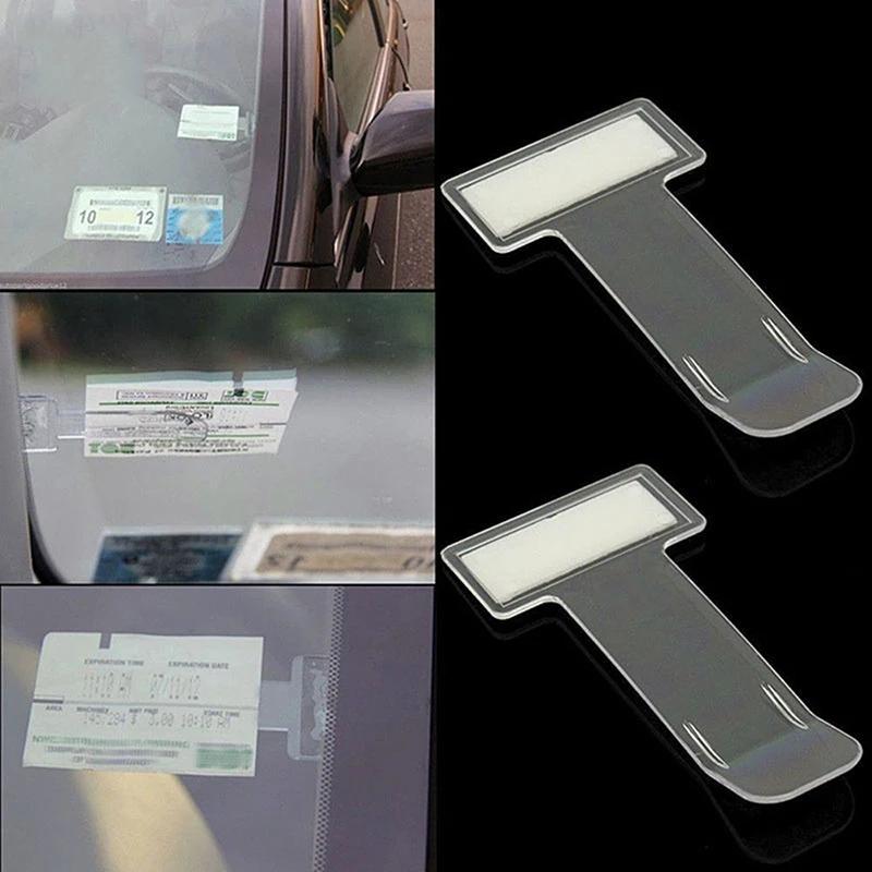 Universal Car Parking Ticket Clip Windshield Sticker Ticket Holder Card Bill Stand Organizer Auto Interior Accessories