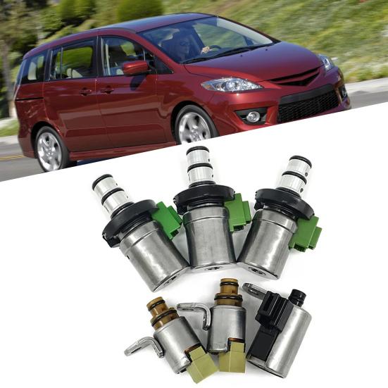 6Pcs/Set OE: D46950/D48421A/4F27E/FN21-21-1F1/48420K-R Shift Solenoid Valve Anti-corrosive Sturdy Anti-rust High Strength Valve for Ford Fiesta