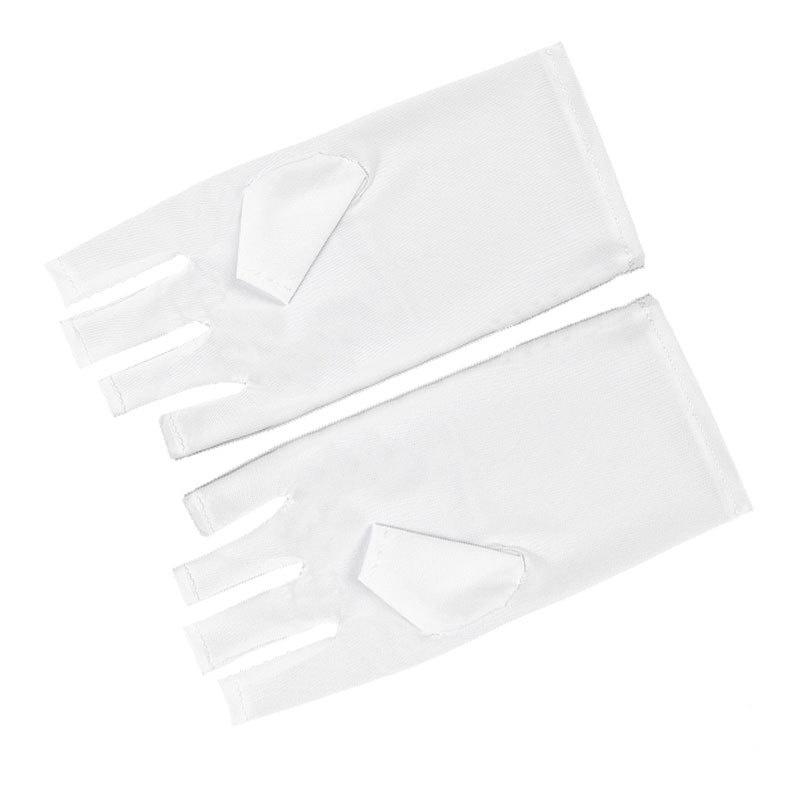 

3 Style Nail Enhancement Glove Reduce Exposure To Uv Damage Gloves Protective White Short