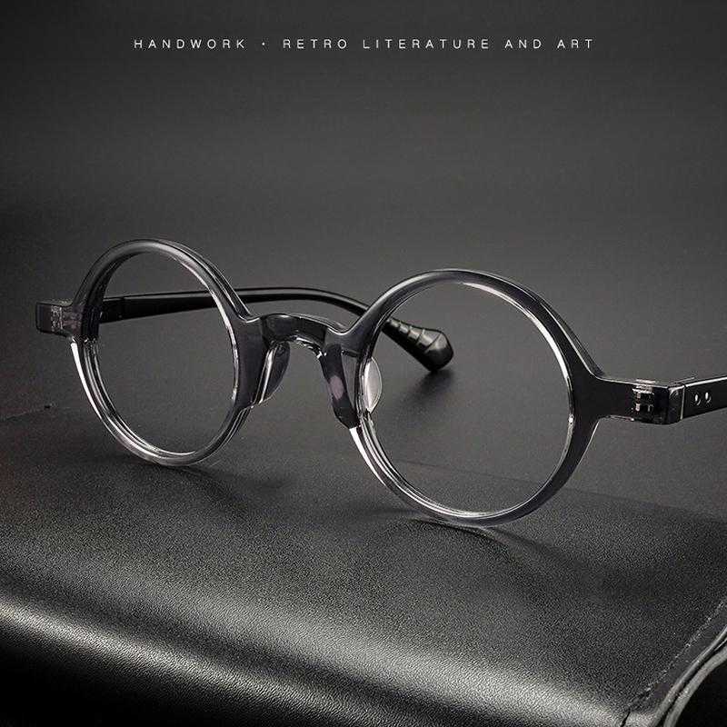 2024 New Japanese Vintage Large round Frame Acetate Glasses Frame Men Eyeglasses Frame Women Luxury Brand Eyewear