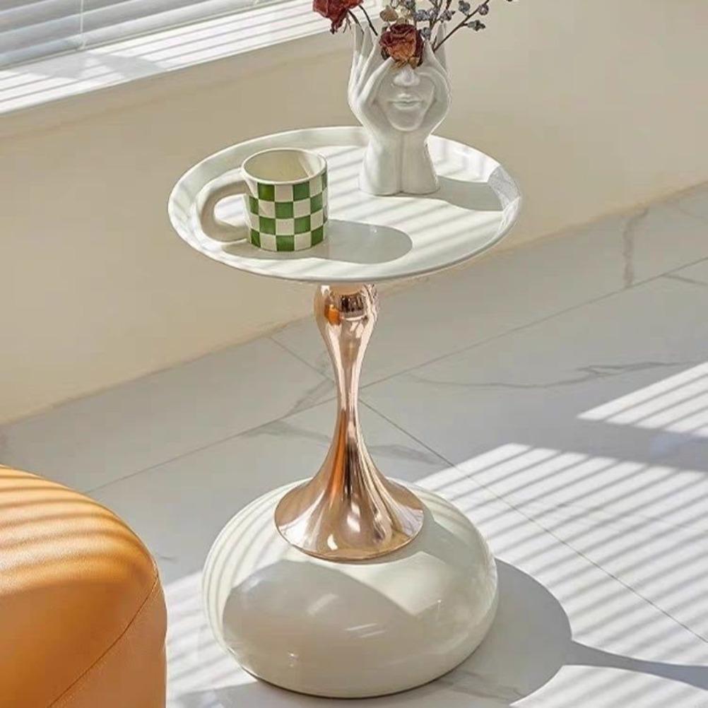 Nordic Metal Coffee Tables Mobile Portable Side Table Living Room Coffee Table Light Luxury Storage Rack Bedroom Furniture