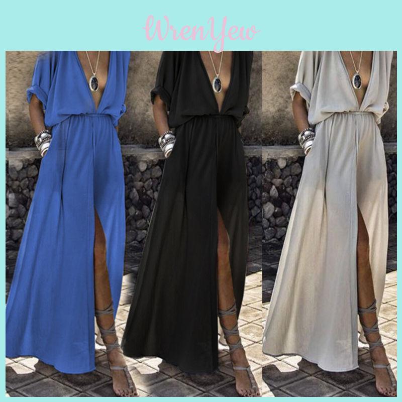 Stylish Women Deep V Neck Maxi Dress Featuring Timeless Design And Premium Quality