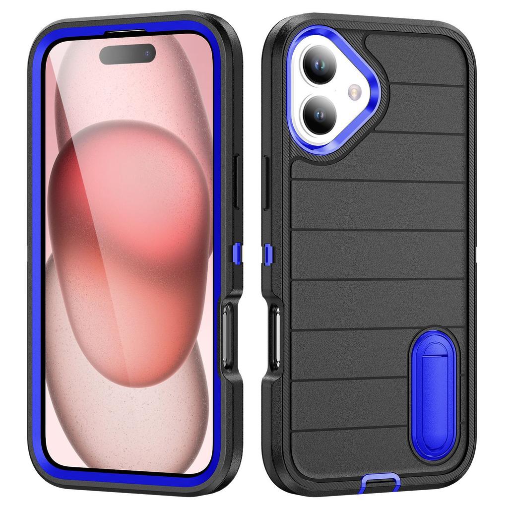 Source Phone Case Hidden PC Stand Protective Case Three In One Flat Stripe for Apple Phone Case