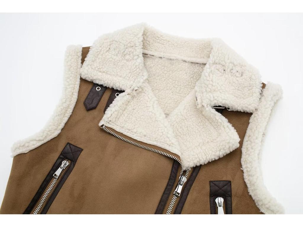 2023 Autumn Women's Street Fashion Fur Sleeveless Vest