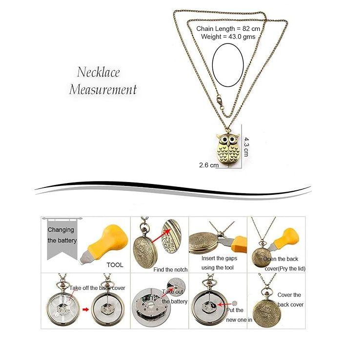 Young & Forever Bronze Greek Designer Pocket Watch with Chain Roman Number Dial Pendant Necklace Locket Antique