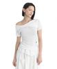 Teulimingbeodeu Twisted Overlay Off-Shoulder Top [ White ]