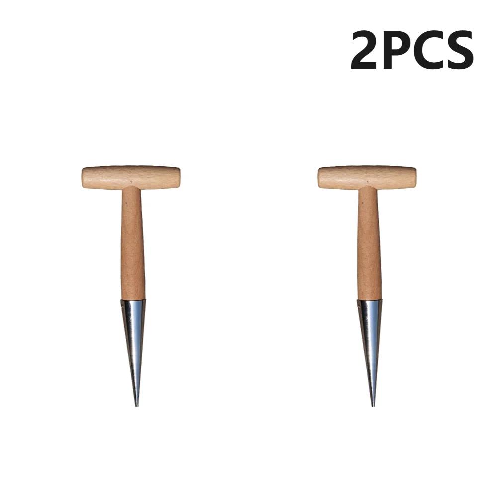 

2/3Pcs Hand Dibber Stainless Steel Garden Dibber With Wood Handle Gardening Tool for Sowing Transplanting Planting Bulb Digging
