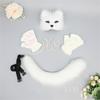 Cute Plush Fingerless Gloves Animal Faux Fur Fox Tail Mask Set Cosplay Accessories Plush Mask Fox Tail Gloves Cosplay Party