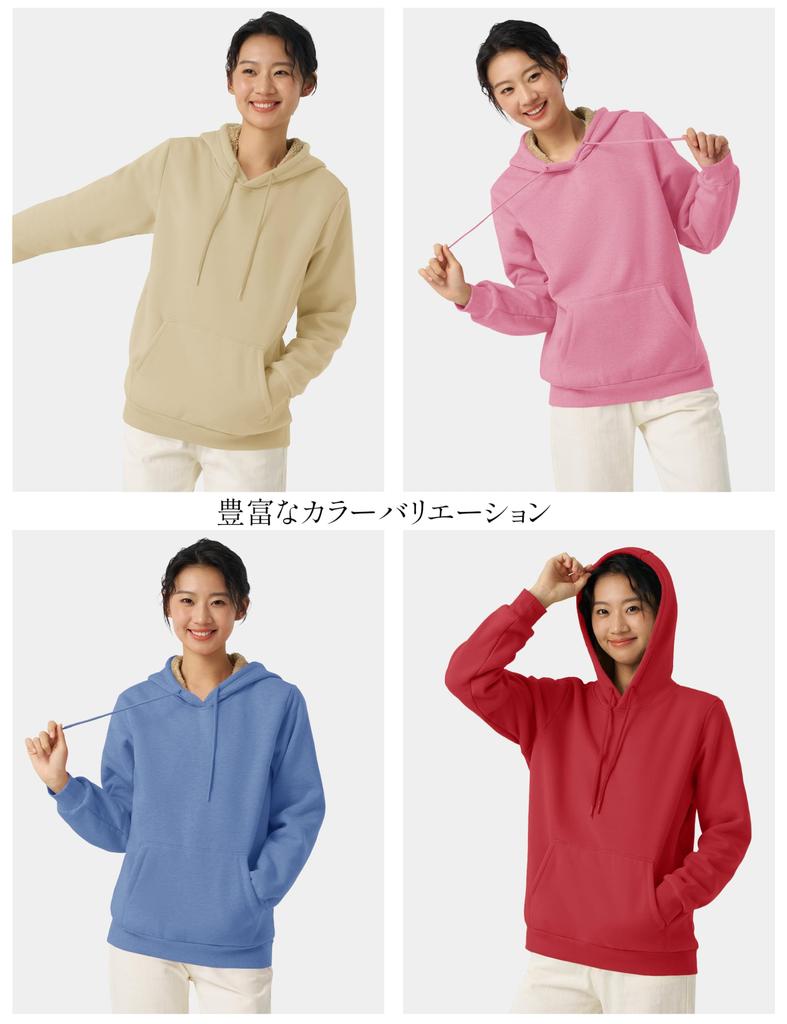 KEFITEVD Cotton Sweatshirt with Fleece Flattering Plus Fluffy and Orange Size M Women's Lining, Top, Autumn/Winter, Sizes, Warm, Thick, Loungewear,