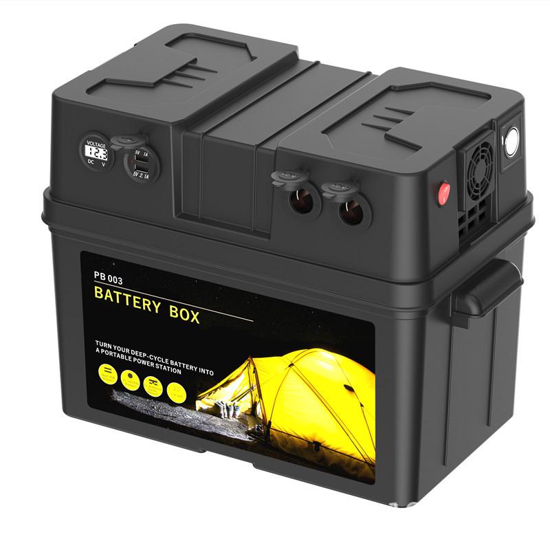 12V Multi-Functional Portable Battery Box with USB Output for Outdoor Energy Storage and Emergency Power Supply
