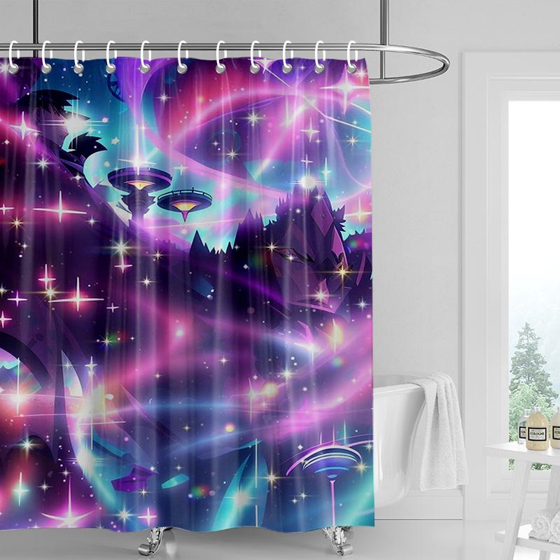 Colorful Chandelier Shower Curtain-Vibrant Multicolor Bulb, Gourmet Waterproof, Artistic Bathroom Decor 180x180cm