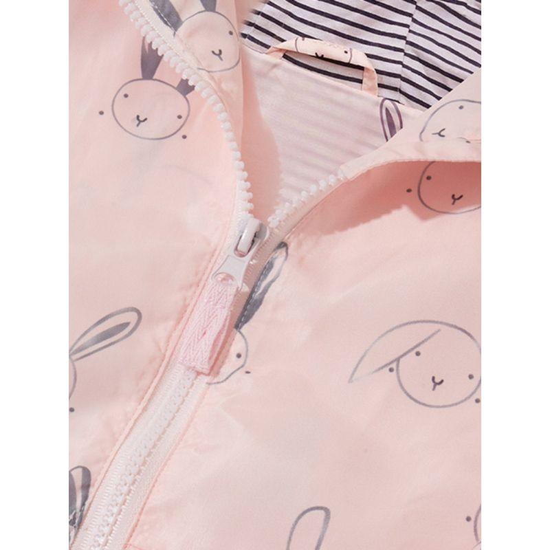 2024 New Autumn Girls' Jacket, New Autumn European and American Children's Clothing Jacket, Casual Children's Cartoon Hooded Windbreaker