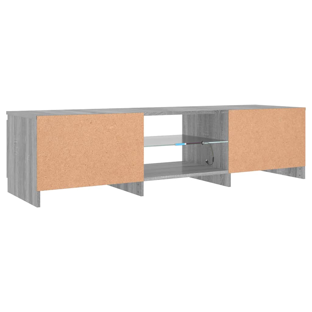 TV Cabinet with LED Lights Grey Sonoma 140 X 40 X 36 Cm