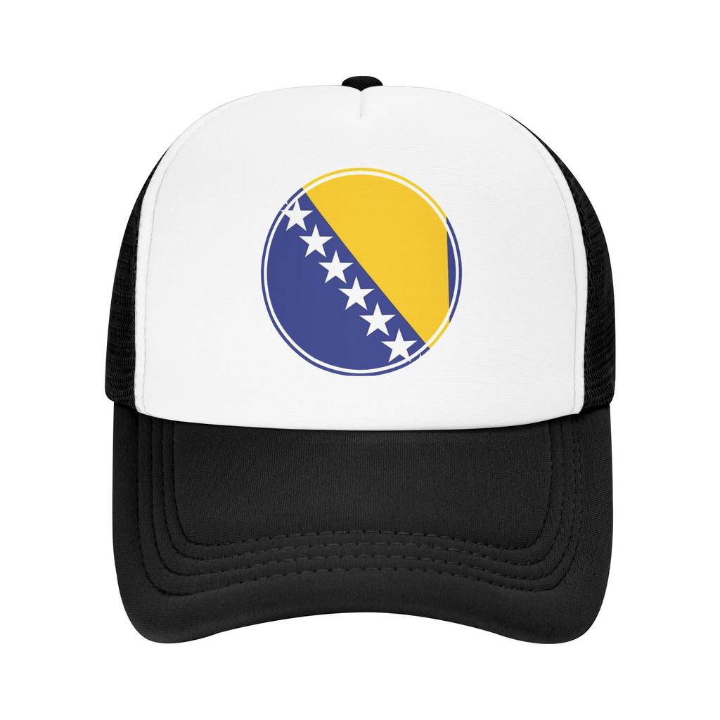 Bosnia and Herzegovina Flag Mesh Baseball Cap Unisex Women HipHop Trucker Worker Cap Hat Adjustable Summer Trucker Caps