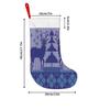 Christmas Decoration Fireplace Hanging Stocking Christmas Stockings 1pc 45.72 Cm, Knitted Reindeer Blue Printed Soft Xma