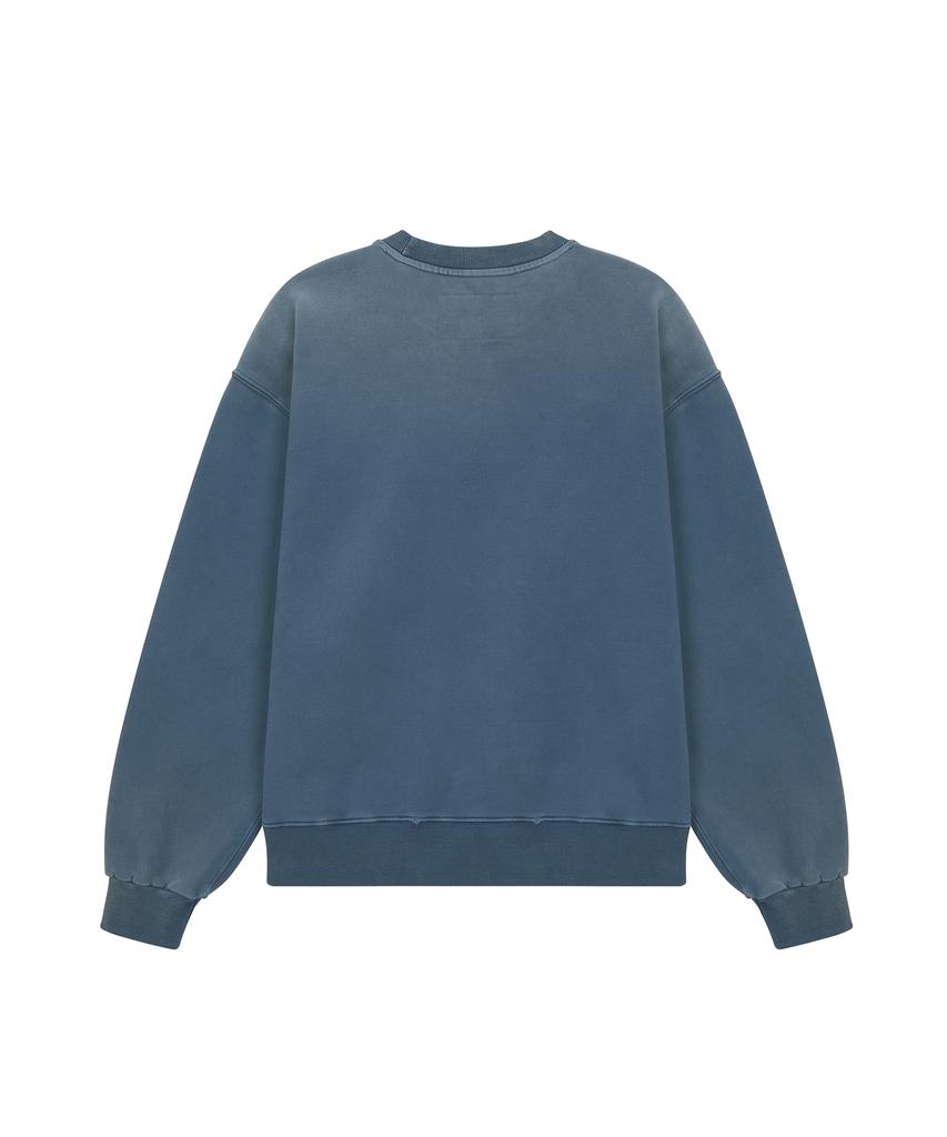 Matile Me Washed Overlay Sweatshirt / Navy