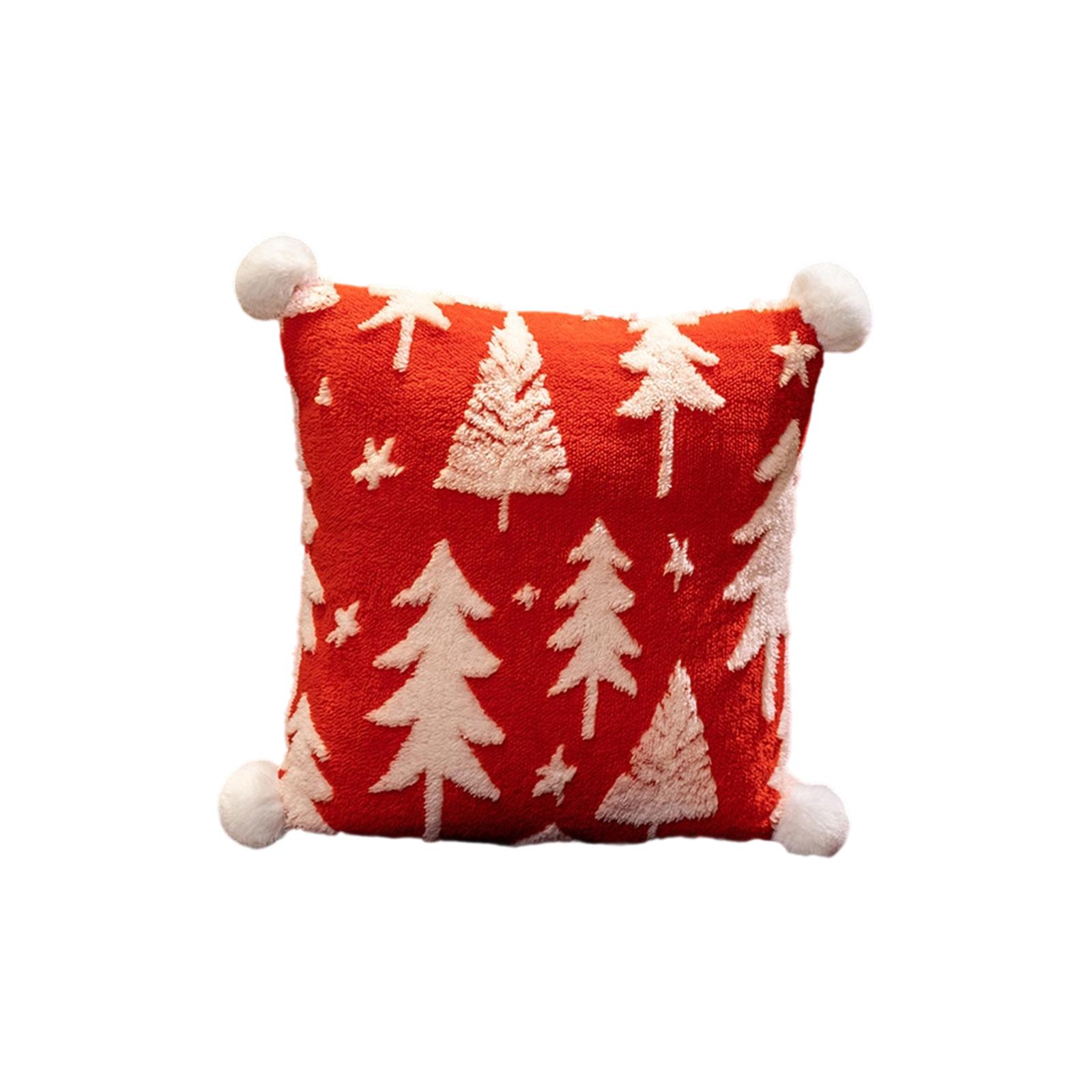 

Christmas Pillow Snowflake Velvet Christmas Tree Elk Pillow Cushion Holiday Decoration Cushion One Size красный