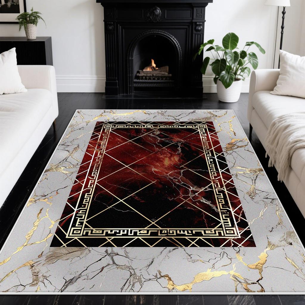 Nordic Light Luxury Living Room Carpets Modern Decoration Home Bedroom Large Area Rugs Thickening Non-slip Floor Mat Washable