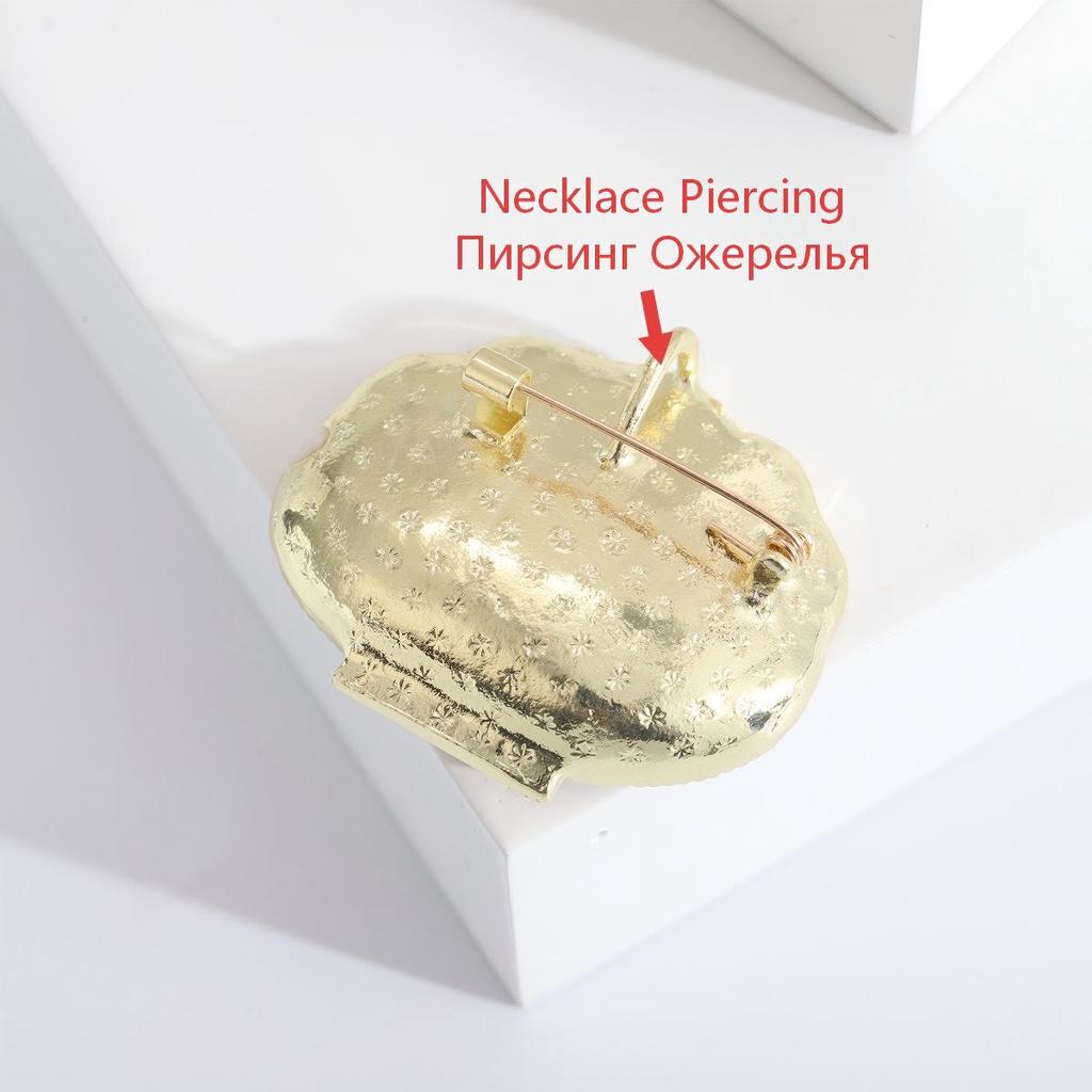 Classic Enamel Shell Brooches for Women Unisex Rhinestone Ocean Pins Friend Event Party New Gifts Jewelry Decoration Accessories