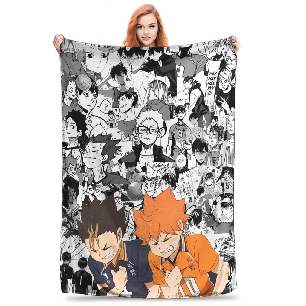 Hinata Shoyo Haikyuu  Knitted Blankets  Fleece Throw Blanket Summer Air Conditioning Printed Soft Warm Bedspreads,