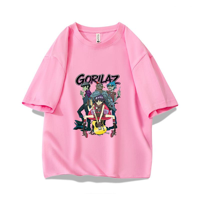 Music Band Gorillaz Punk Rock Print 100 Cotton T Shirt Unisex Women Summer 90s Oneck Cotton Short Sleeve Tshirt Vintage Y2K Tee