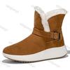 Fashion Women Cotton Shoes Winter Thicken Warm Non Slip Snow Boots Comfortable Fashion Buckle Strap Height Increase Outdoor Short Boots
