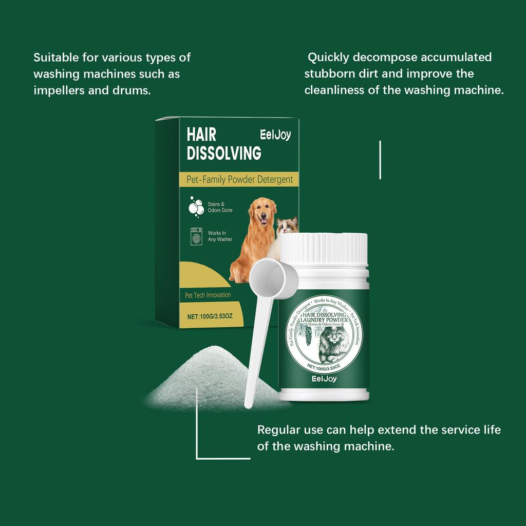 Dissolve Pet Hair Powder For Washing Machine Reduce Cat Hair Pet Clothing Household Safe Dog And Cat Hair Dissolving Cleaners